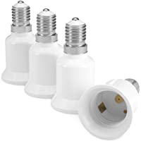 kwmobile 4x Casquillos de lámpara - Adaptador conversor de montura E14 a casquillo E27 - Zócalos para lámparas LED…